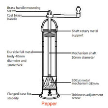 Load image into Gallery viewer, The original &#39;Brass Mill&#39; - 9&quot; pepper grinder
