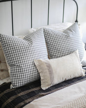 Load image into Gallery viewer, Elana Soft Brown Stripe Ruffle Pillow
