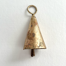 Load image into Gallery viewer, 2 1/4&quot; rustic cone shape tin brass finish bell metal striker
