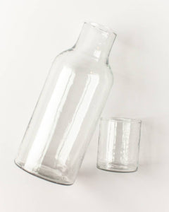 Handblown Hammered Glass Carafe: Clear