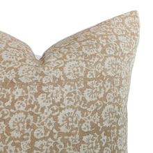 Load image into Gallery viewer, Muted Terracotta Floral Handblock Pillow Cover
