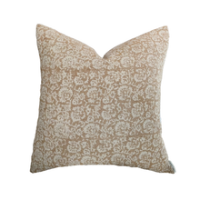 Load image into Gallery viewer, Muted Terracotta Floral Handblock Pillow Cover
