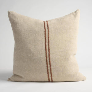 Orion Linen Pillow -  Natural/Chocolate