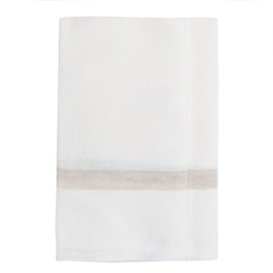 Laundered Linen Kitchen Towel White/Natural