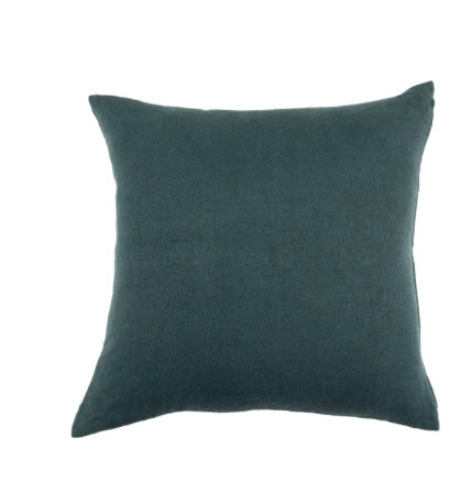 Solid Teal Linen Pillow