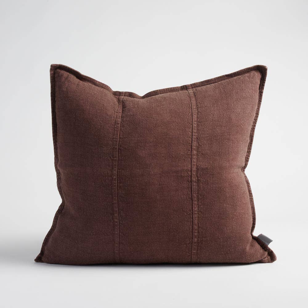 Lucia Linen Pillow - Chocolate