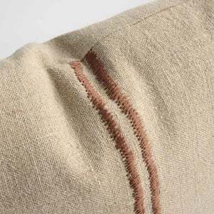 Orion Linen Pillow -  Natural/Chocolate