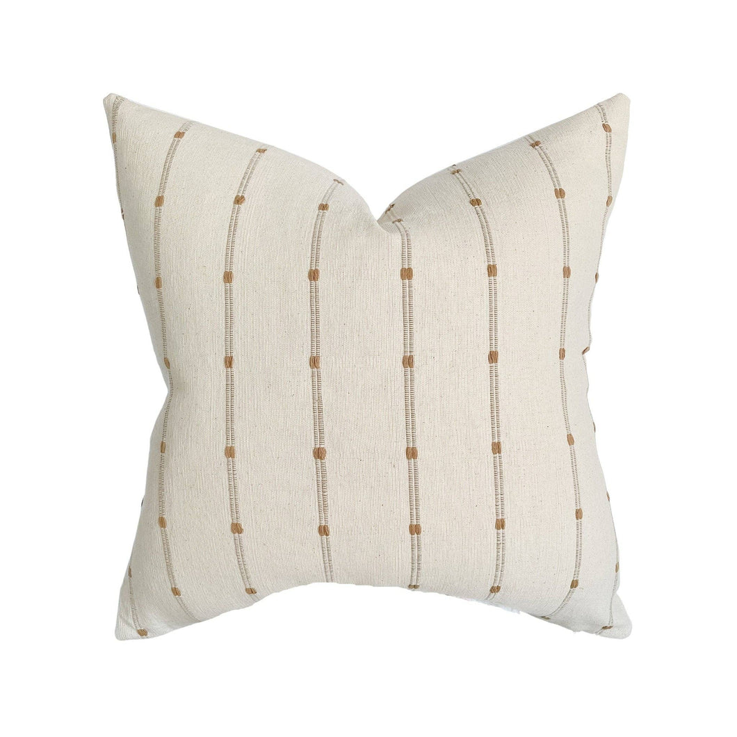 Ridge | Woven Tan Stripe Pillow