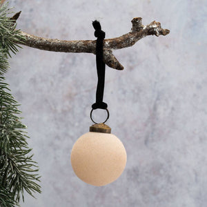 Velvet Glass Hanging Bauble -Alba