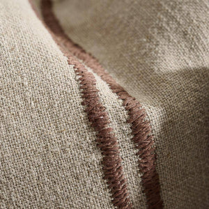 Orion Linen Pillow -  Natural/Chocolate