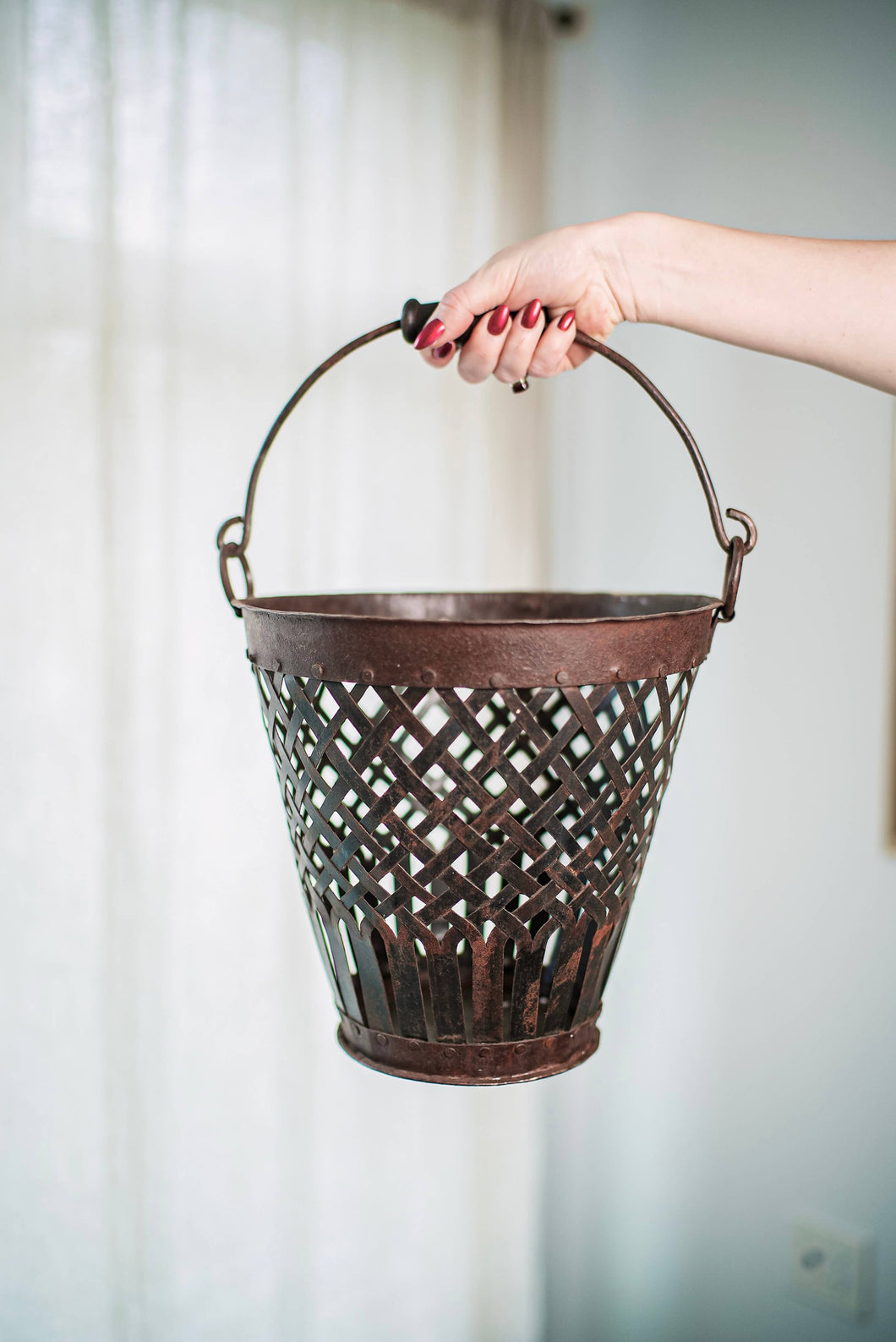 Vintage Iron Basket 